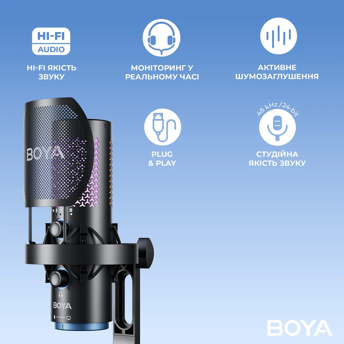 Мікрофон BOYA K5-02 RGB Black - мініатюра 17