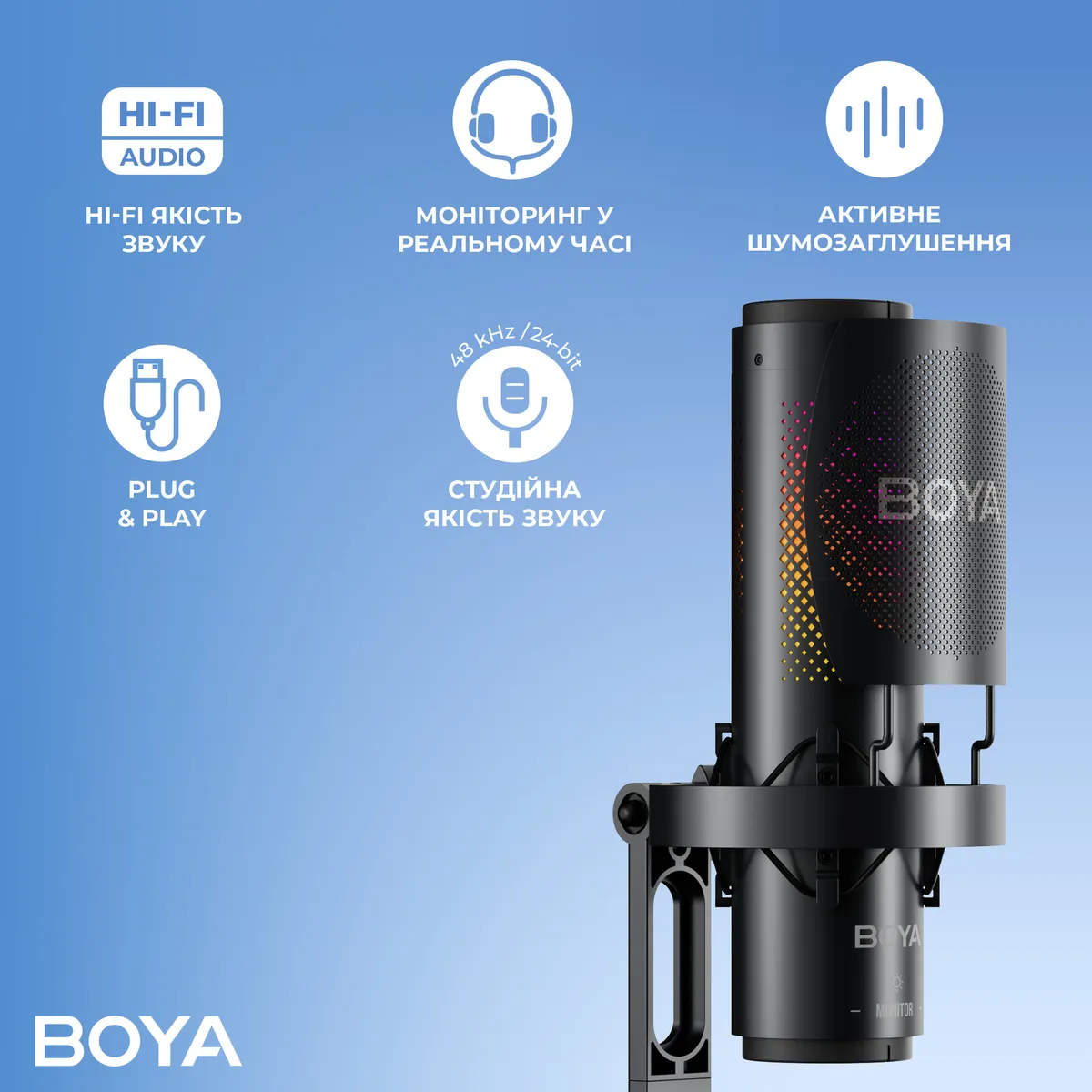 Мікрофон BOYA K3-02 RGB Black - мініатюра 12