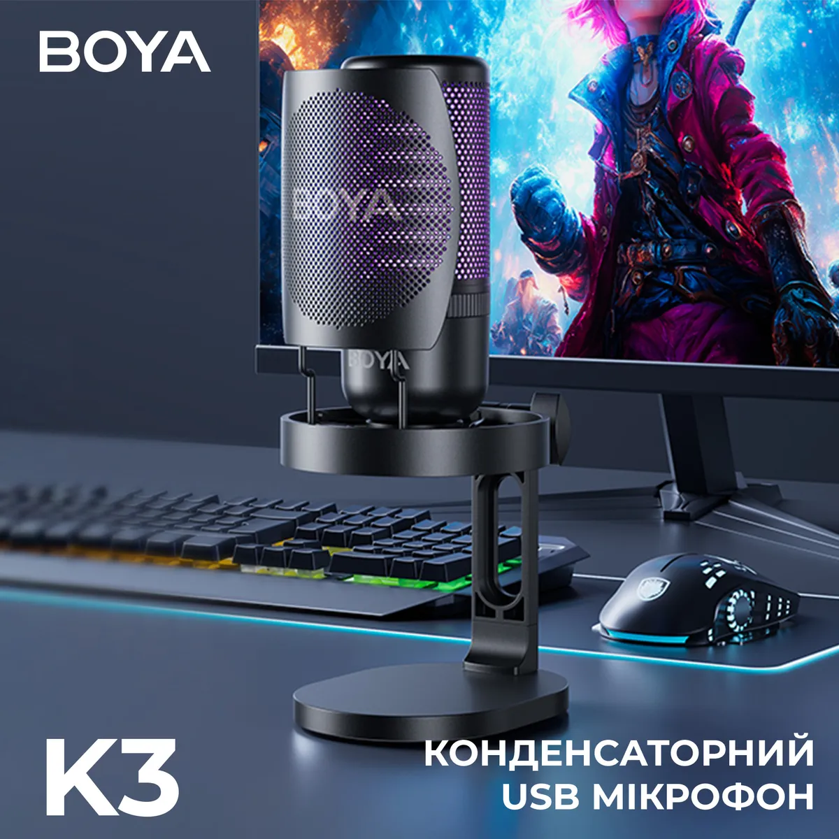 Мікрофон BOYA K3-02 RGB Black - мініатюра 5
