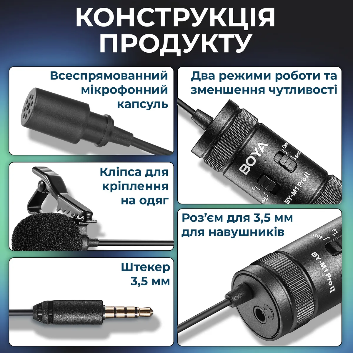 Мікрофон BOYA BY-M1 Pro II Black - мініатюра 10