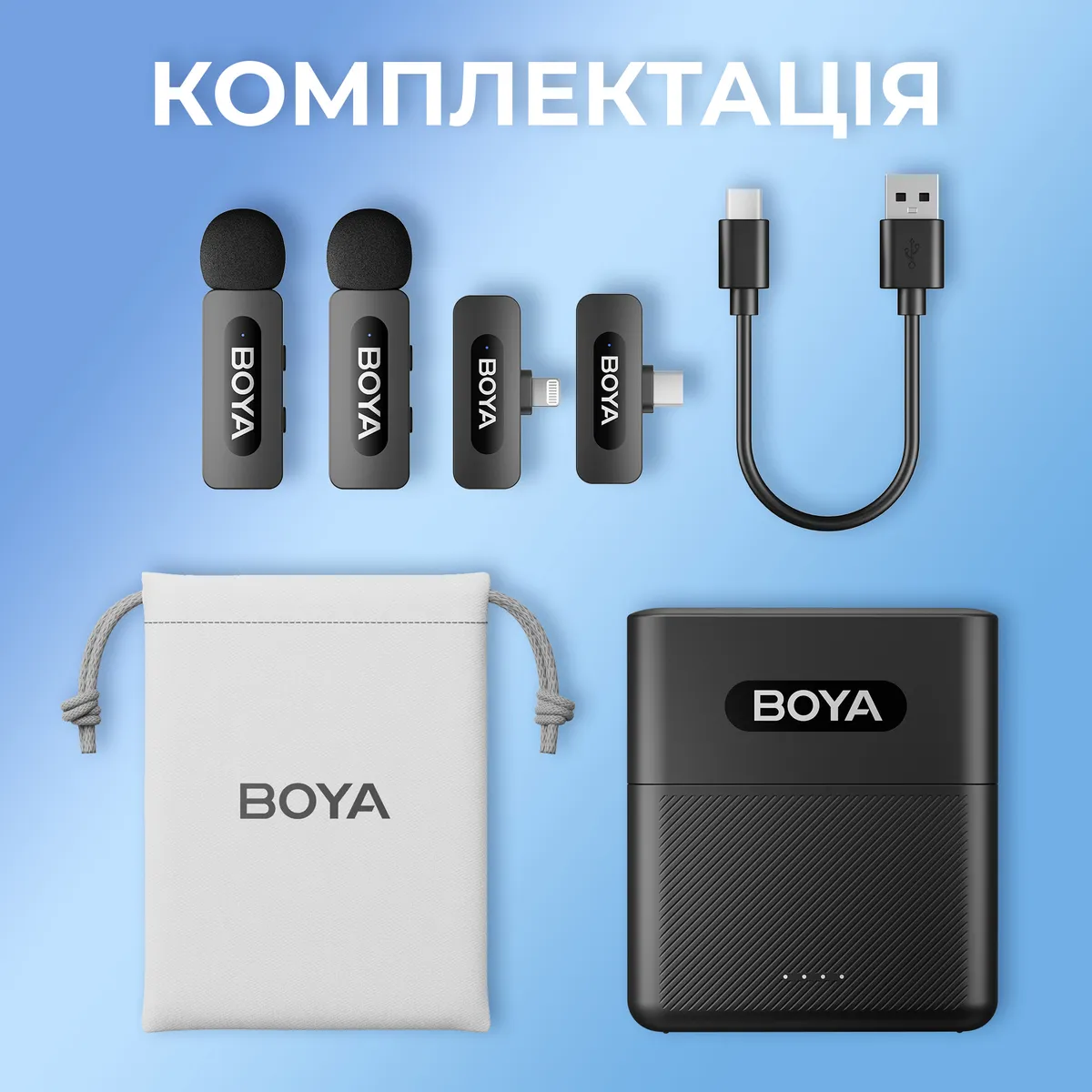 Мікрофон BOYA BY-V3 combo Type-C/Lightning Black - мініатюра 15