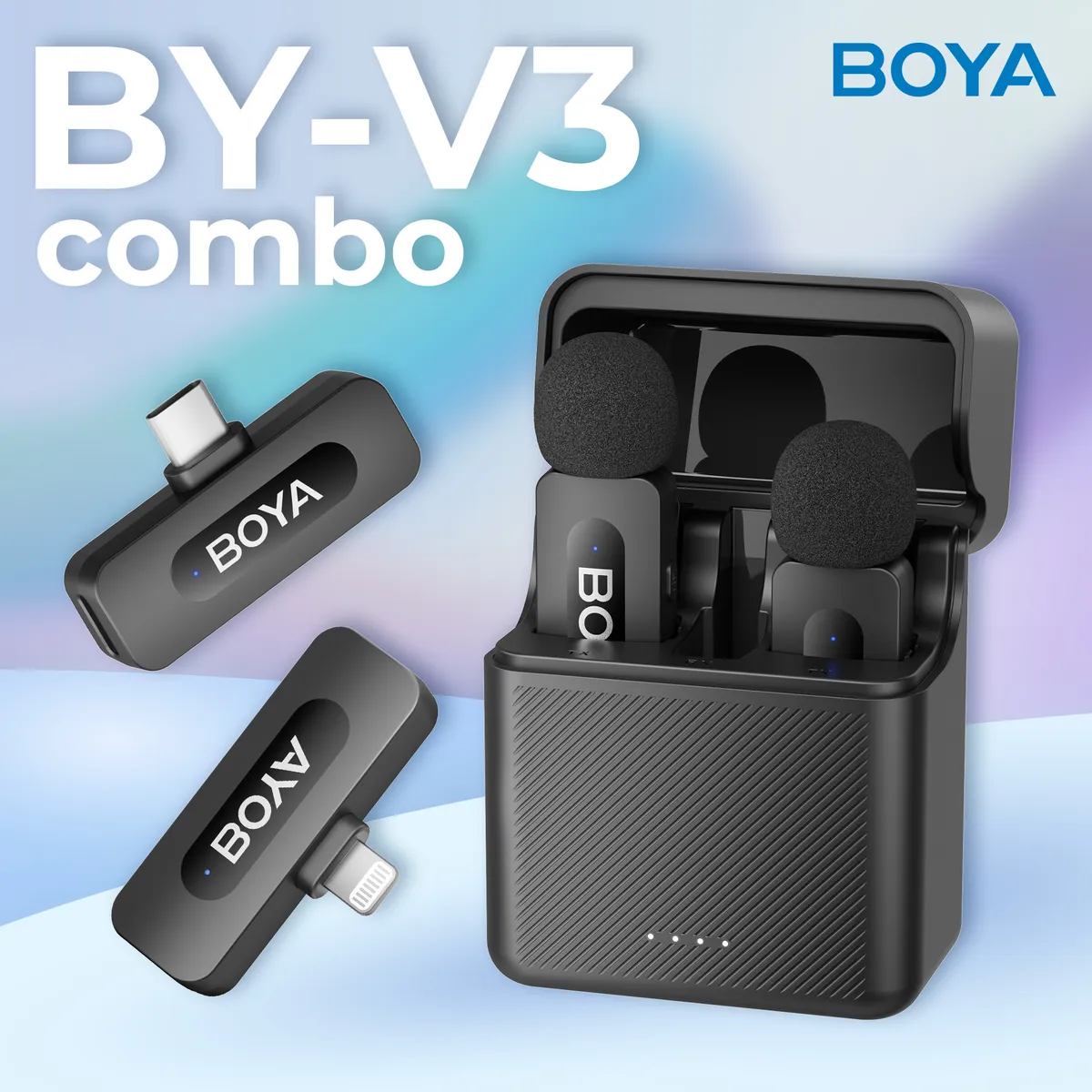 Мікрофон BOYA BY-V3 combo Type-C/Lightning Black - мініатюра 7