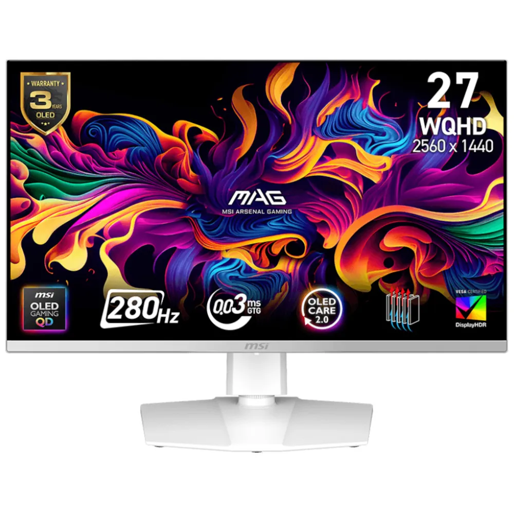 Монітор MSI 26.5" MAG 272QPW QD-OLED X28 White 280Hz - зображення 1