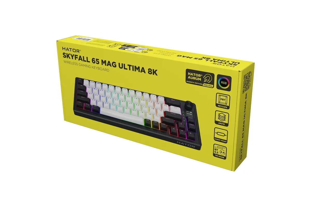 Клавіатура бездротова Hator Skyfall 65 MAG Ultima 8K Wireless Black/White (HTK3860UA) - мініатюра 7
