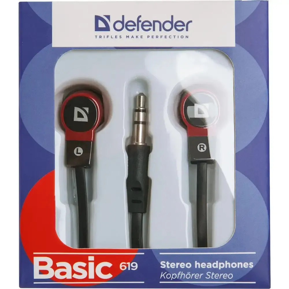 Навушники Defender Basic-619 Black/Red (63619) - мініатюра 2