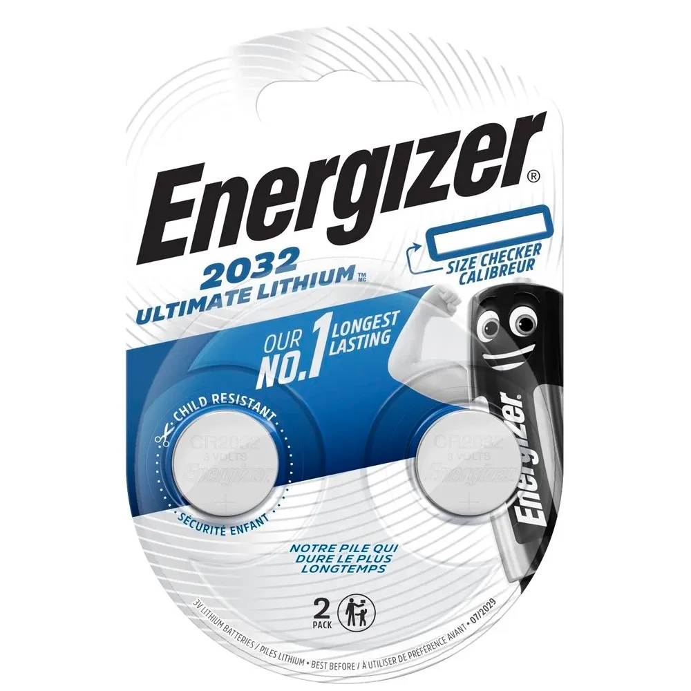Батарейка Energizer 2032 Ultimate Lithium, CR2032 BL 2шт - зображення 1