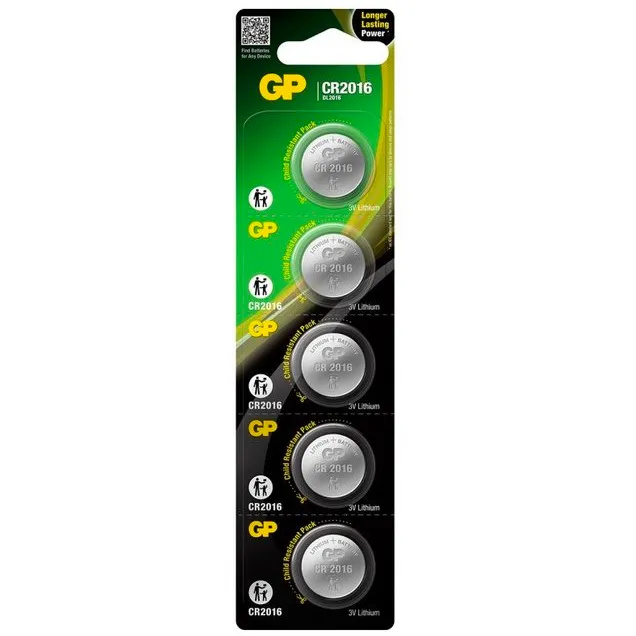 Батарейка GP CR2016 3B Lithium 5шт (CR2016-U5) - зображення 1