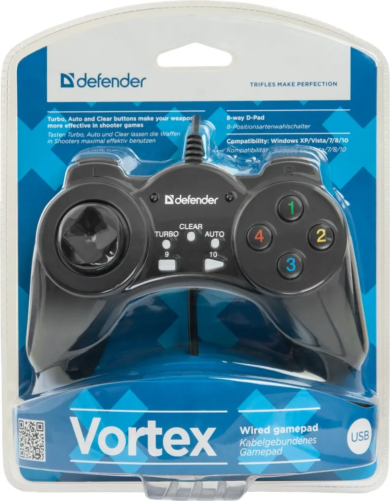 Геймпад Defender Vortex (64249) Black USB - мініатюра 2