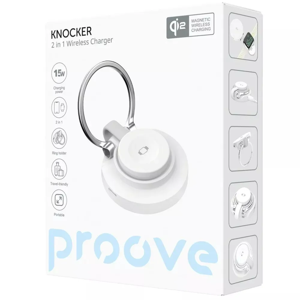 Бездротовий зарядний пристрій Proove Knocker 2 in 1 Qi2 15W White (WSPK15012002) - мініатюра 14