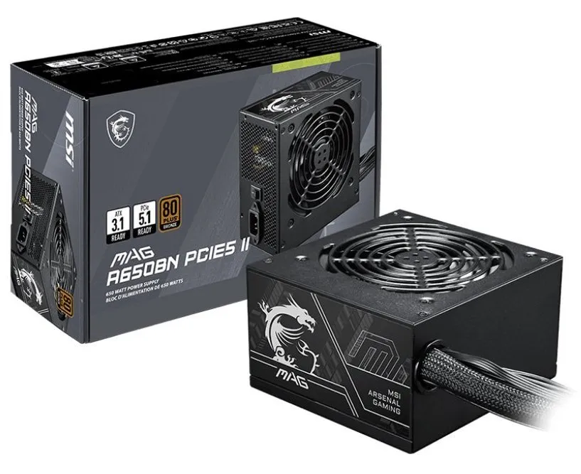 Блок живлення MSI MAG A650BN PCIE5 II - мініатюра 4
