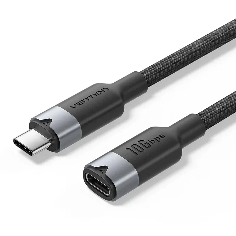 Кабель Vention USB Type-C - USB Type-C (M/F), 100W, 5A, 0.5 м, Black (TRFBD) - мініатюра 6