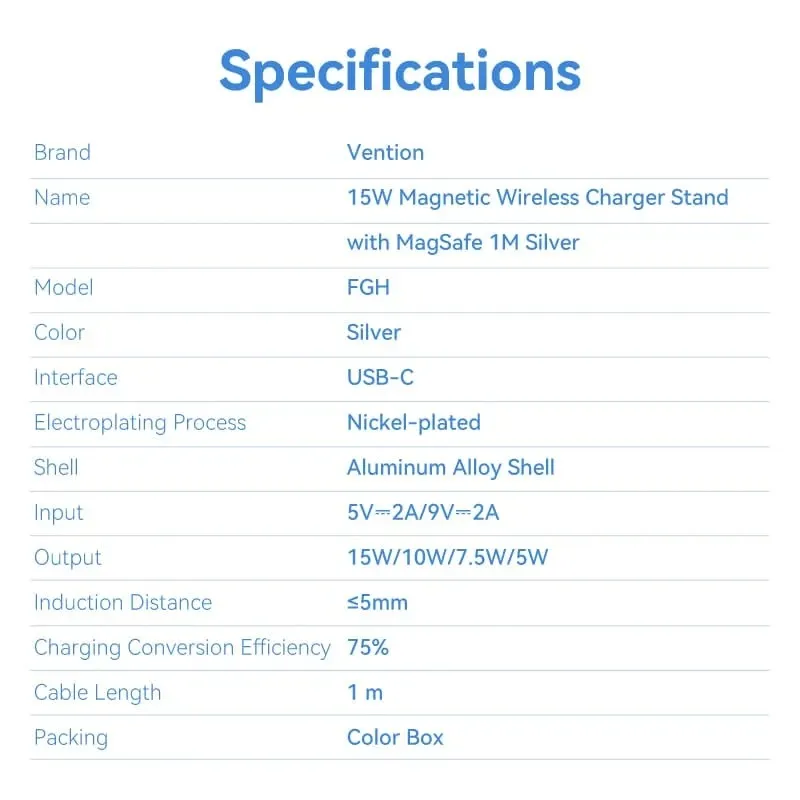 Бездротовий зарядний пристрій Vention 15W Magsafe (FGHIF) - мініатюра 2