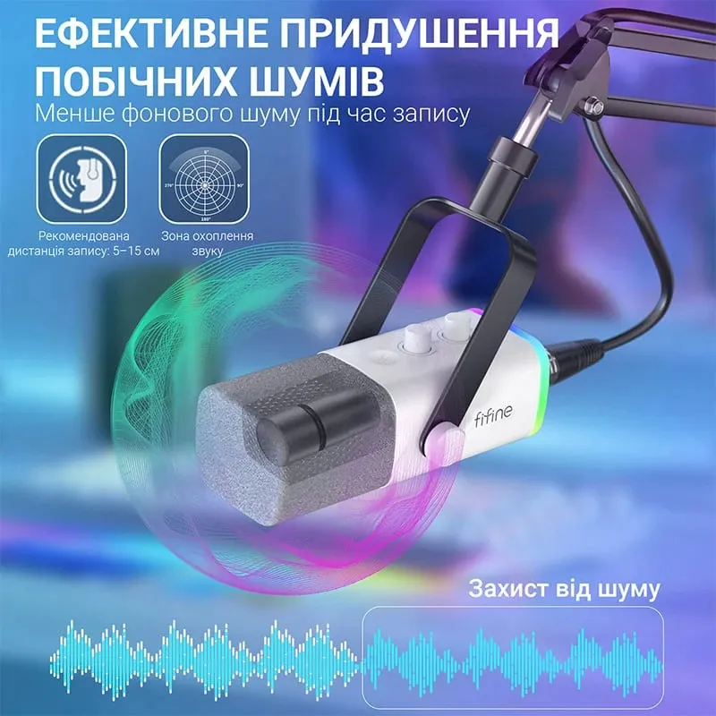Мікрофон Fifine AM8TW White - мініатюра 8