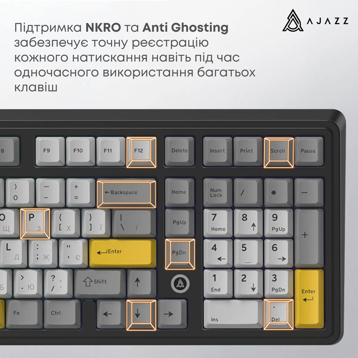 Клавіатура AjazzAK980 Magnetic Switch Black USB-C (AK980-MAX-M-BGY) - мініатюра 12