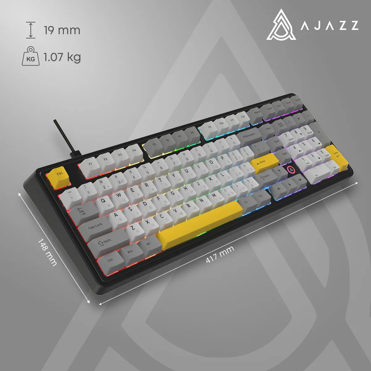 Клавіатура AjazzAK980 Magnetic Switch Black USB-C (AK980-MAX-M-BGY) - мініатюра 14