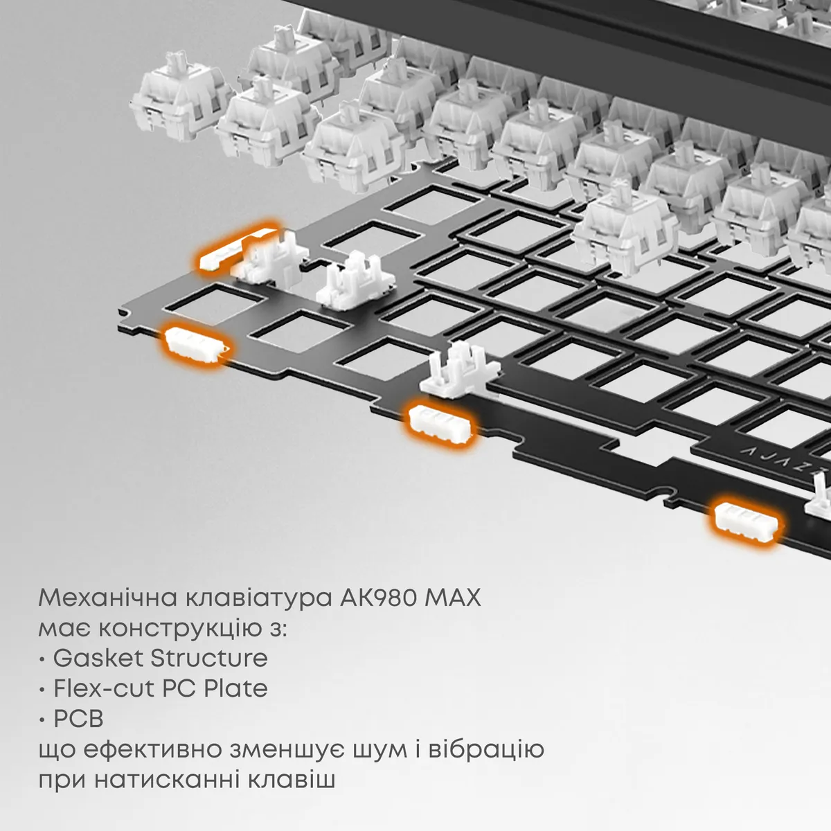 Клавіатура AjazzAK980 Magnetic Switch Black USB-C (AK980-MAX-M-BGY) - мініатюра 9
