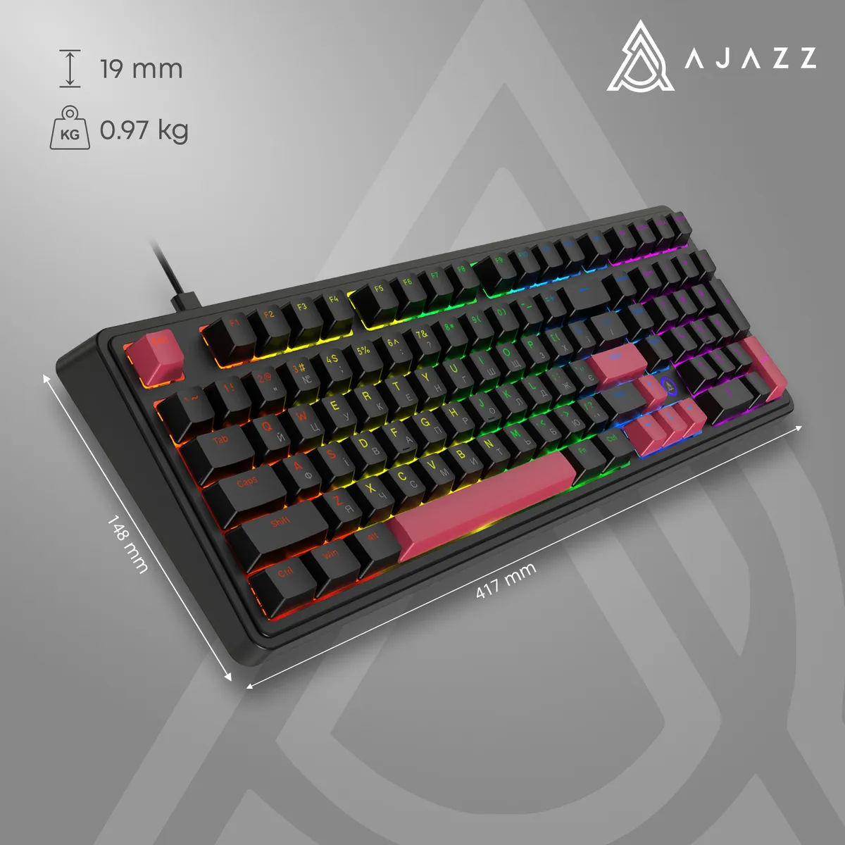 Клавіатура Ajazz AK980 Red Switch Black USB-C (AK980-R-BR) - мініатюра 13