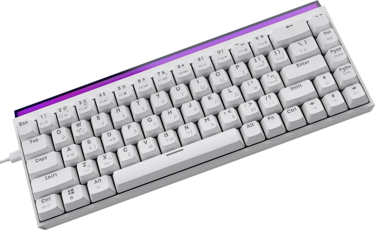 Клавіатура Ajazz NK68 Red Switch White USB-C (NK68-R-W) - мініатюра 5