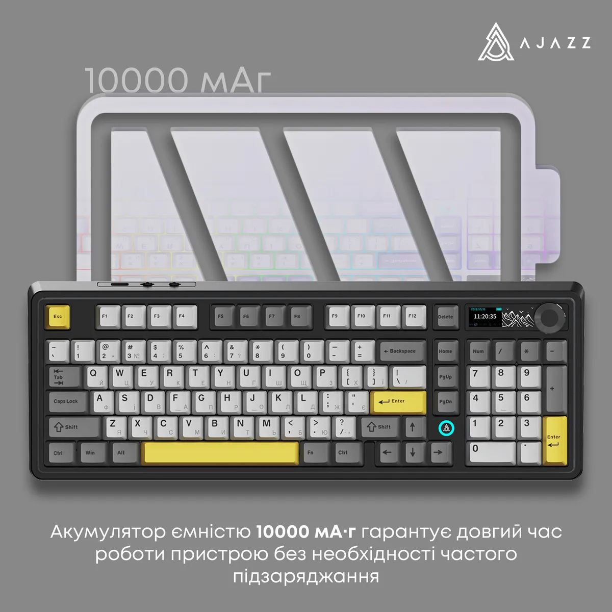 Клавіатура бездротова Ajazz AK980 V2 Gift Switch V2 Black (AK980-V2-G-BGY) - мініатюра 11