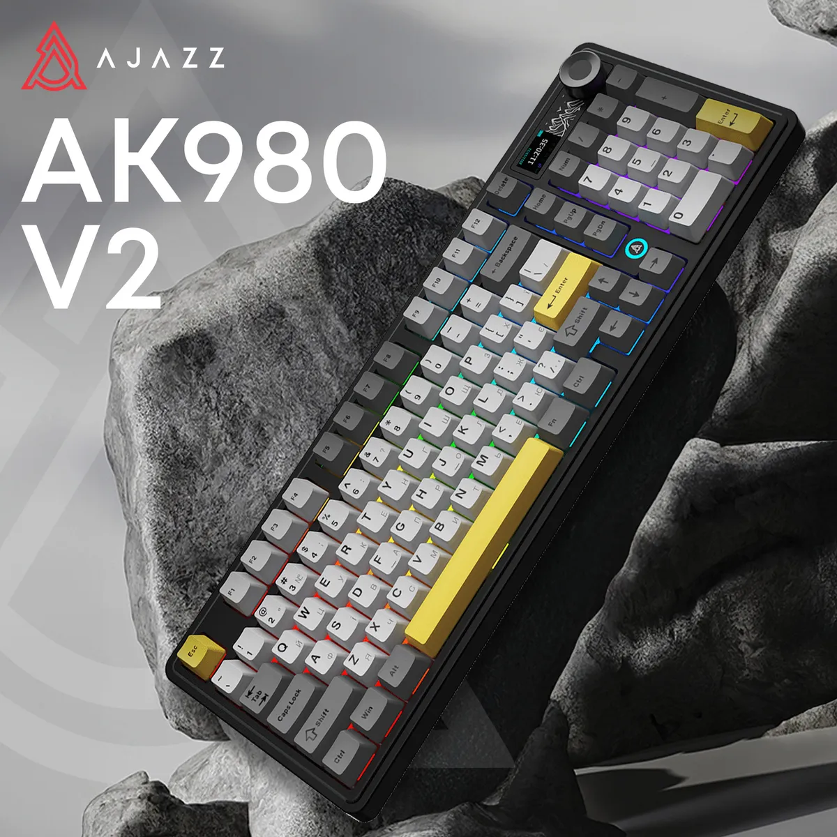 Клавіатура бездротова Ajazz AK980 V2 Gift Switch V2 Black (AK980-V2-G-BGY) - мініатюра 7