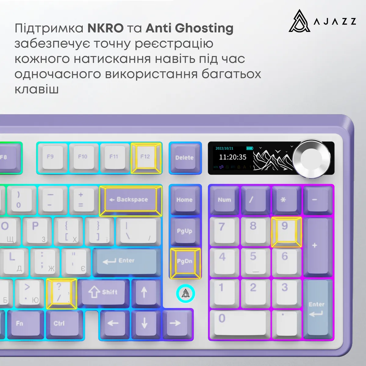 Клавіатура бездротова Ajazz AK980 V2 Gift Switch V2 White (AK980-V2-G-PWB) - мініатюра 13