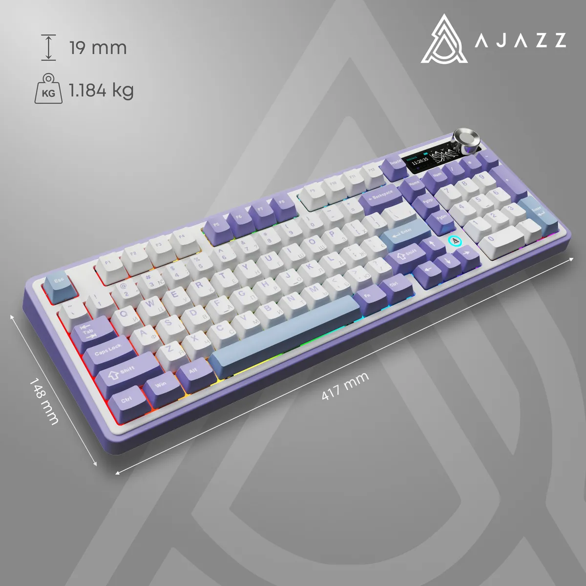 Клавіатура бездротова Ajazz AK980 V2 Gift Switch V2 White (AK980-V2-G-PWB) - мініатюра 15