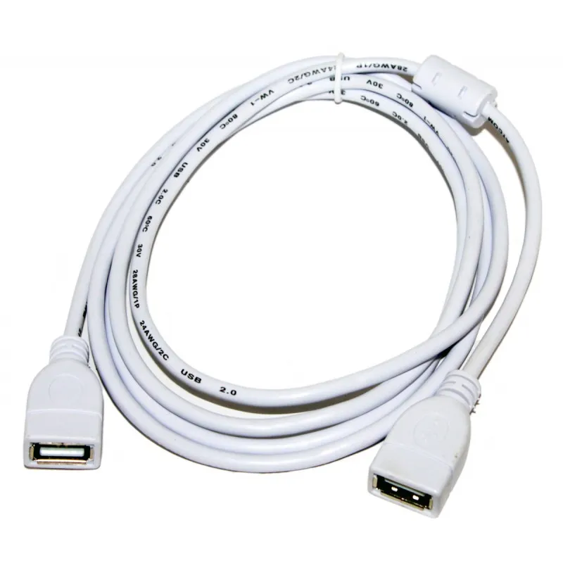 Кабель Atcom USB - USB V 2.0 (F/F), 1.8 м, white (15647) - мініатюра 2