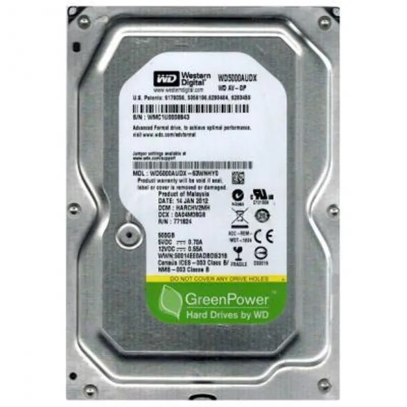 Накопичувач HDD SATA  500GB WD AV-GP 32MB (WD5000AVDS)_Refurbished - зображення 1