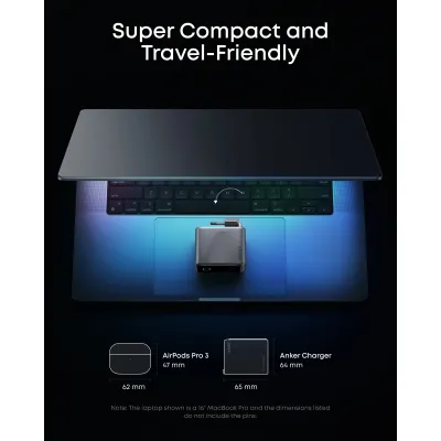 Мережевий зарядний пристрій Anker GaN Prime Charger 160W, 3xUSB-C, Display Silver (A2687341) - мініатюра 3