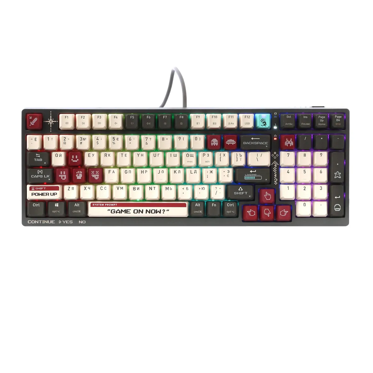 Клавіатура бездротова Bloody WS98 Pixels Red - зображення 1