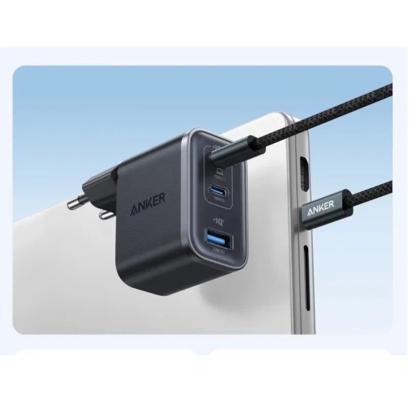 Мережевий зарядний пристрій Anker Charger 70W, 2xUSB-C, 1xUSB-A, Black (A121AL11) - мініатюра 3