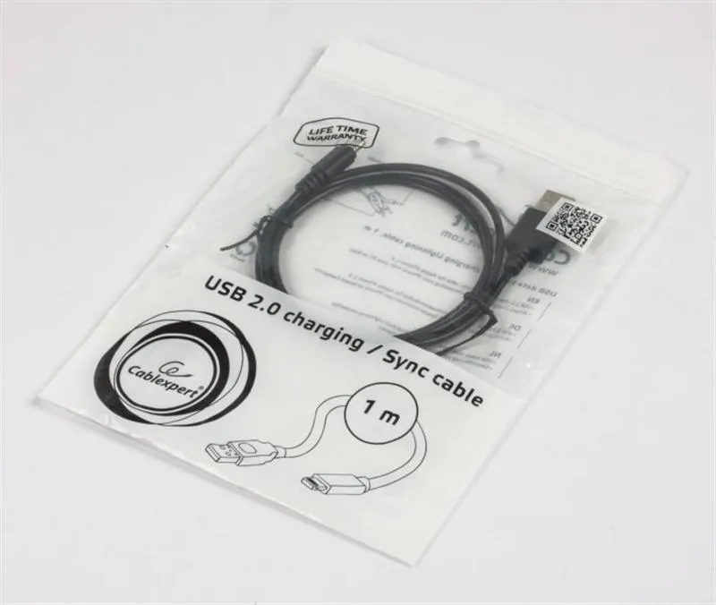 Кабель Cablexpert USB - Lightning (M/M), 1 м, Black (CC-USB2-AMLM-1M) - зображення 1