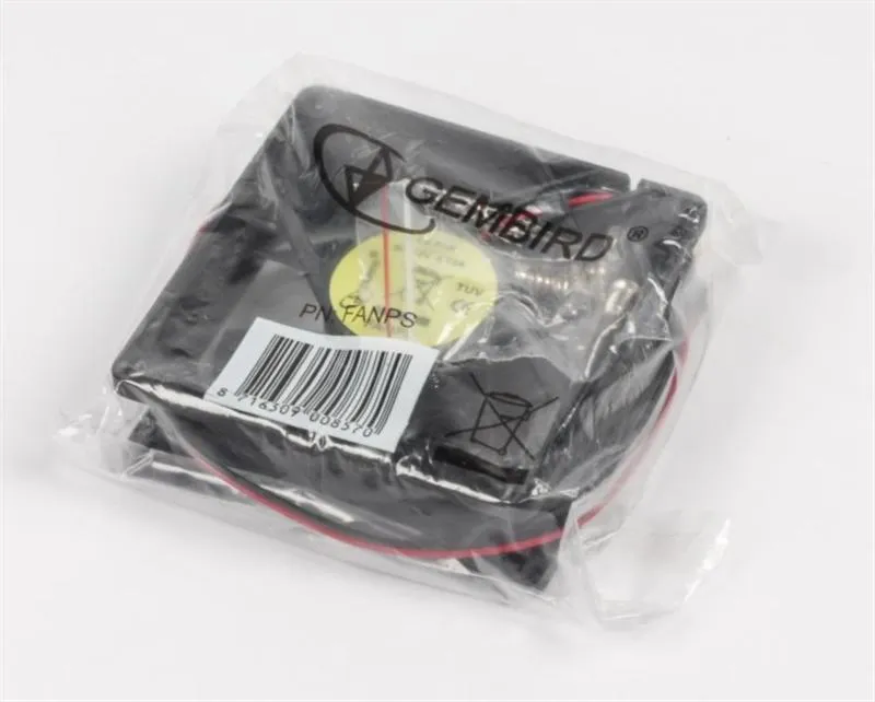 Вентилятор Gembird FANPS; 80х80х25мм, 2-pin, чорний - зображення 1