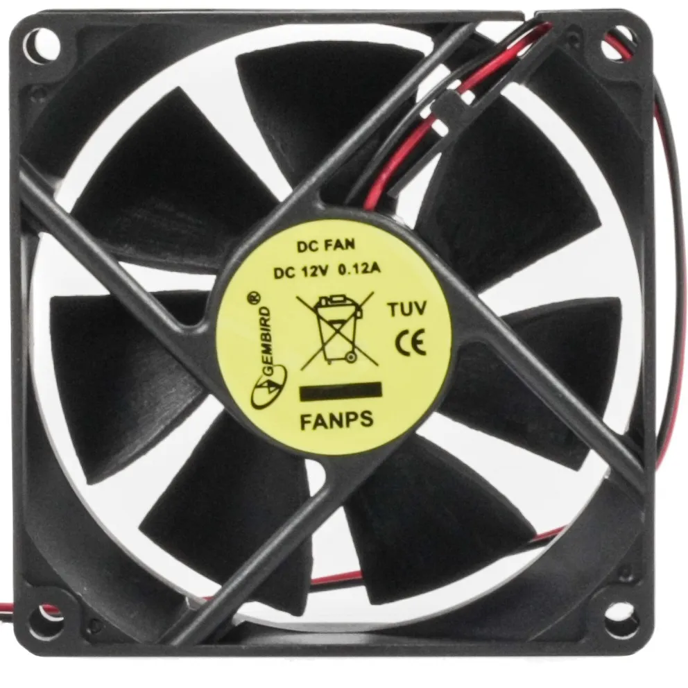 Вентилятор Gembird FANPS; 80х80х25мм, 2-pin, чорний - мініатюра 2