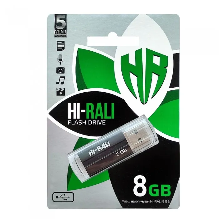 Флеш-накопичувач USB 8GB Hi-Rali Corsair Series Black (HI-8GBCORBK) - мініатюра 2