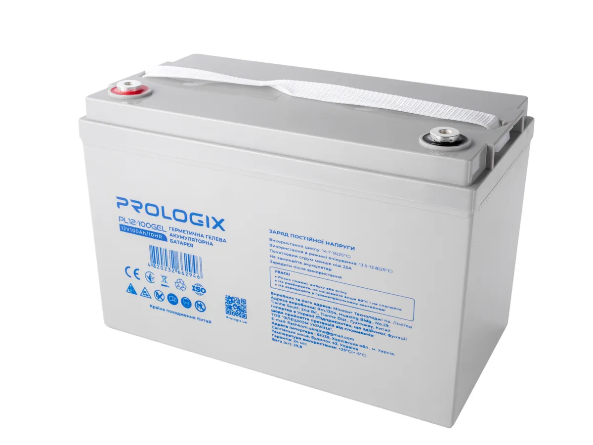 Акумуляторна батарея Prologix 12V 100AH (PL12-100GEL) GEL - зображення 1