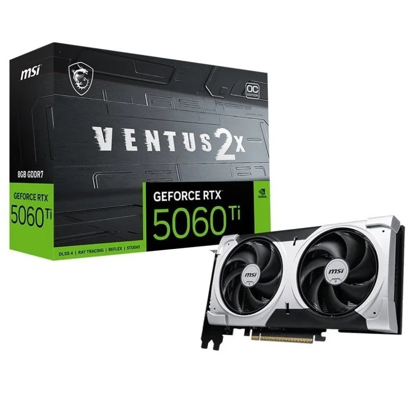 Відеокарта GF RTX 5060 Ti  8GB GDDR7 Ventus 2X OC Plus MSI (GeForce RTX 5060 Ti 8G VENTUS 2X OC PLUS) - зображення 1