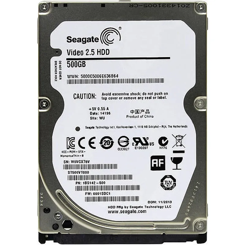 Накопичувач HDD 2.5" SATA  500GB Seagate 5400rpm 16MB Video (ST500VT000) Refurbished - зображення 1