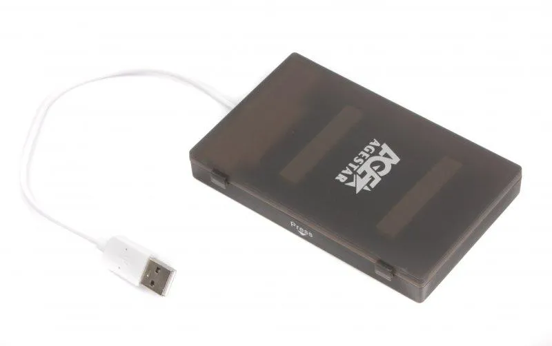 Зовнішня кишеня AgeStar для підключення SATA HDD 2.5", USB 2.0, Black (SUBCP1) - зображення 1