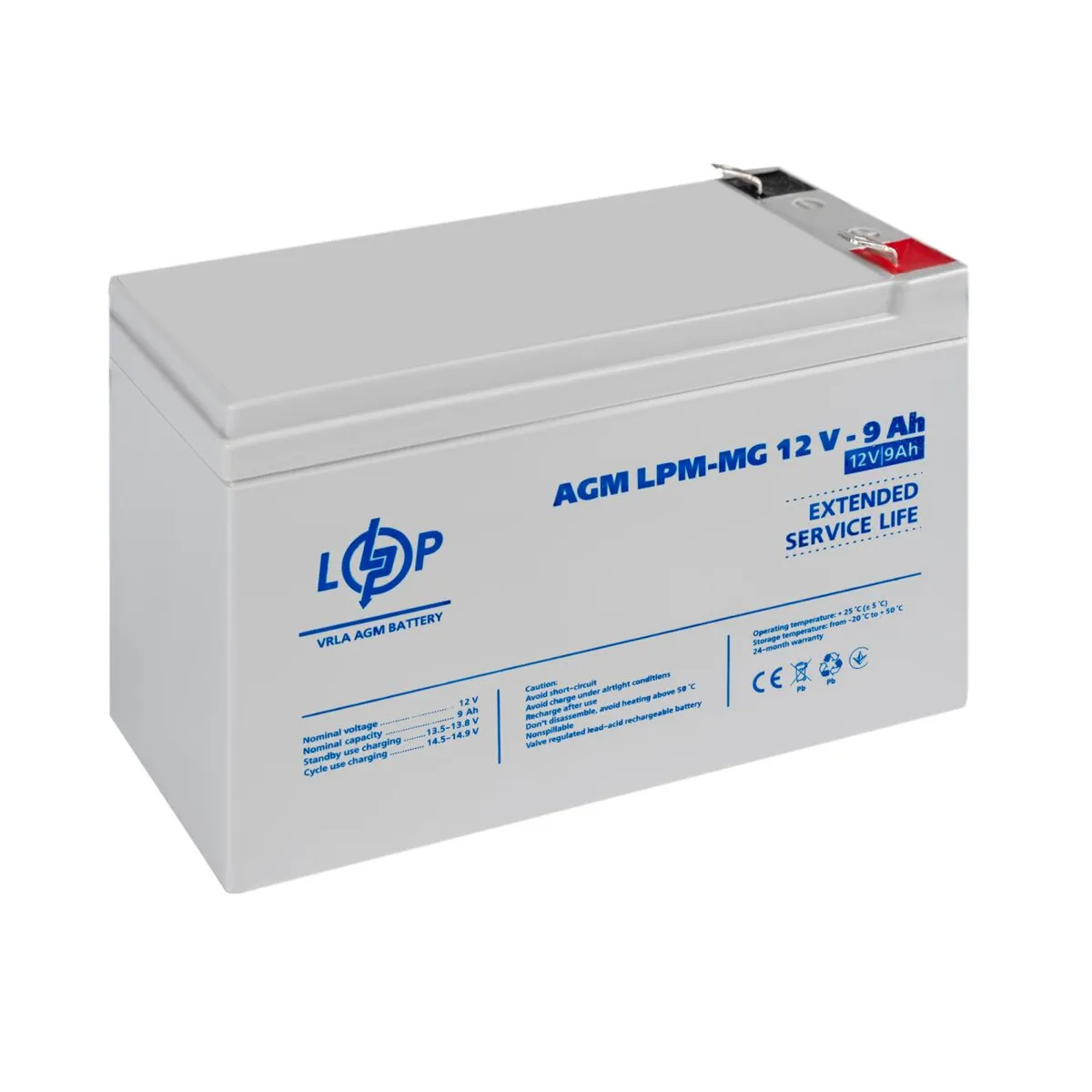 Акумуляторна батарея LogicPower 12V 9AH (LPM-MG 12 - 9 AH) AGM мультигель  - мініатюра 4