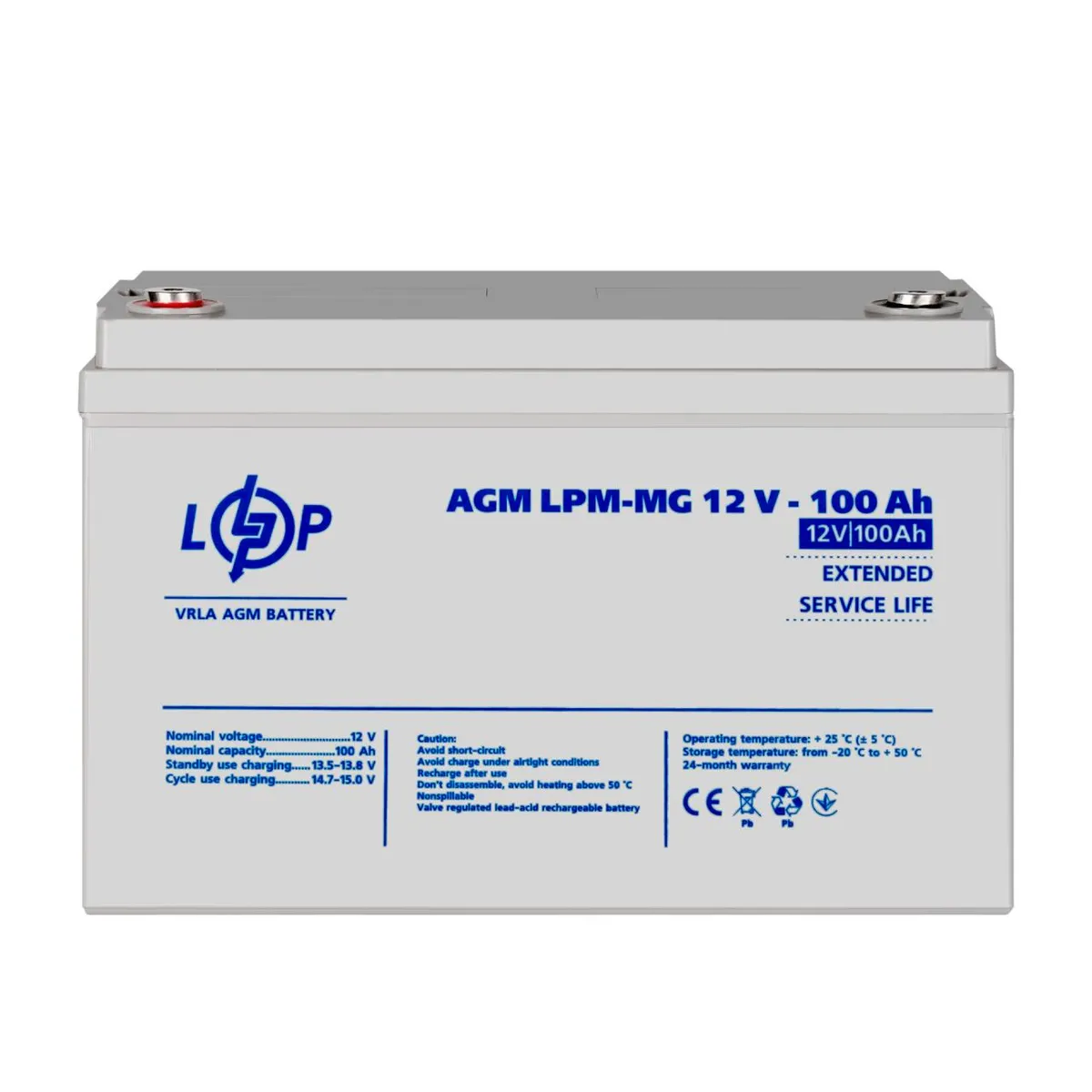 Акумуляторна батарея LogicPower 12V 100AH (LPM-MG 12 - 100 AH) AGM мультигель  - мініатюра 3