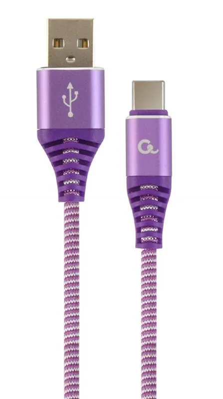Кабель Cablexpert USB - USB Type-C V 2.0 (M/M), 2 м, Purple/White (CC-USB2B-AMCM-2M-PW) - зображення 1