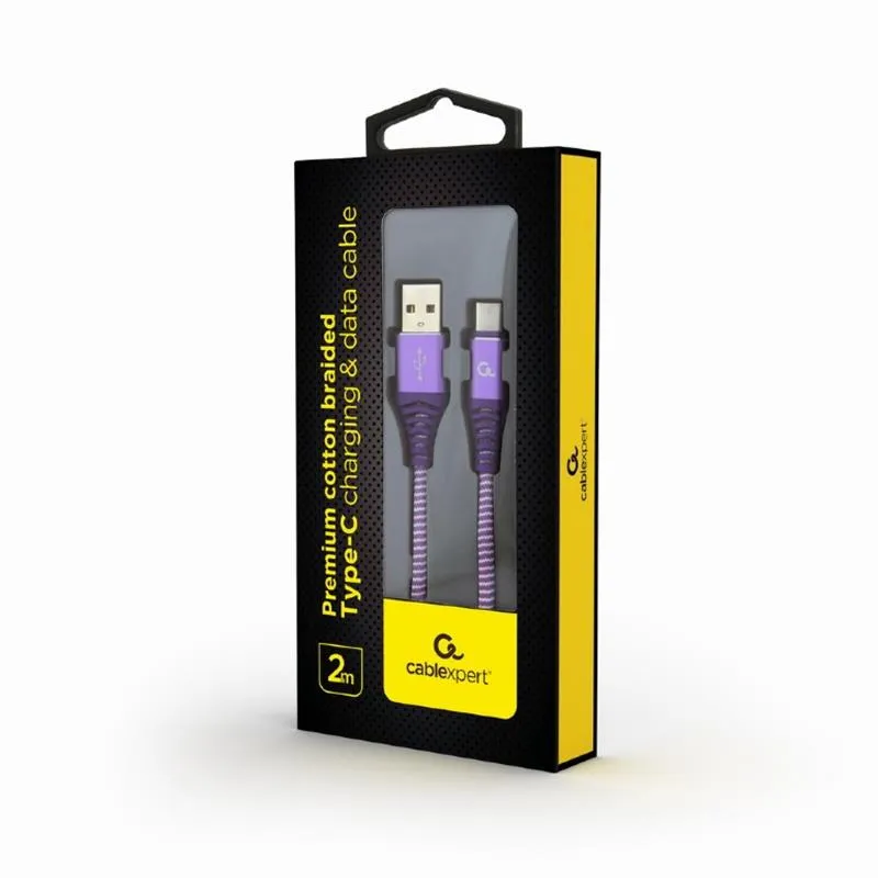 Кабель Cablexpert USB - USB Type-C V 2.0 (M/M), 2 м, Purple/White (CC-USB2B-AMCM-2M-PW) - мініатюра 2