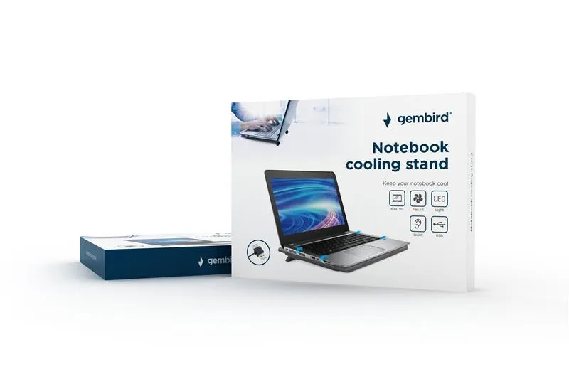 Охолоджуюча підставка для ноутбука Gembird NBS-1F15-04 Black 15.6" - мініатюра 3