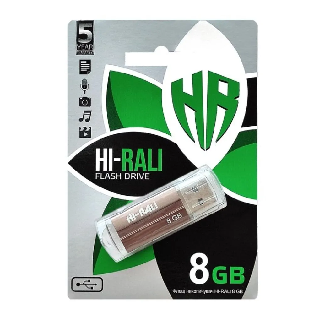 Флеш-накопичувач USB 8GB Hi-Rali Corsair Series Bronze (HI-8GBCORBR) - мініатюра 2