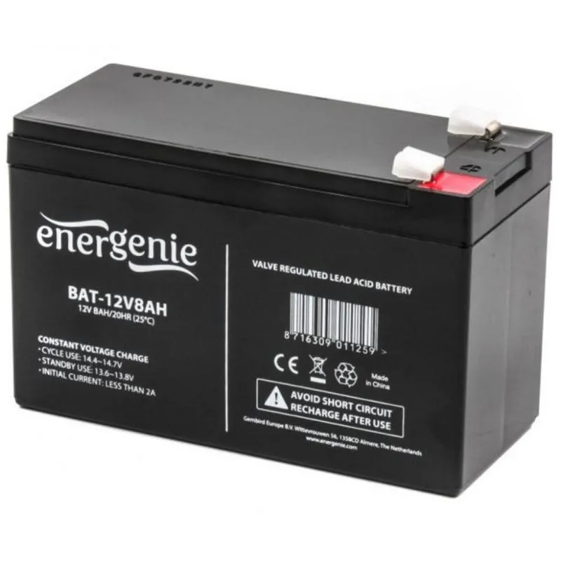 Акумуляторна батарея EnerGenie 12V 8AH (BAT-12V8AH) AGM - зображення 1