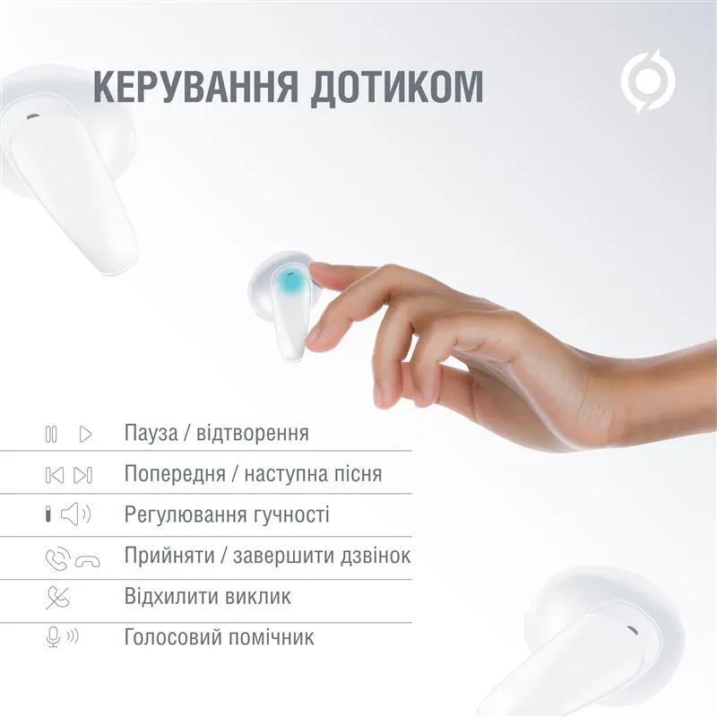 Bluetooth-гарнiтура Piko TWS-MiniJoy White (1283126583421) - мініатюра 3