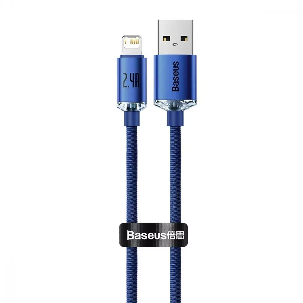 Кабель Baseus Crystal Shine USB-Lightning, 2.4A, 1.2м Blue (6932172602697) - зображення 1