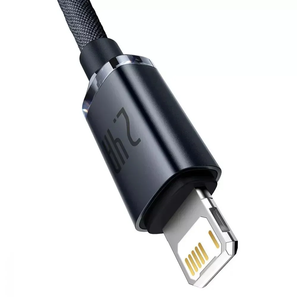 Кабель Baseus Crystal Shine USB-Lightning, 2.4A, 1.2м Blue (6932172602697) - мініатюра 4