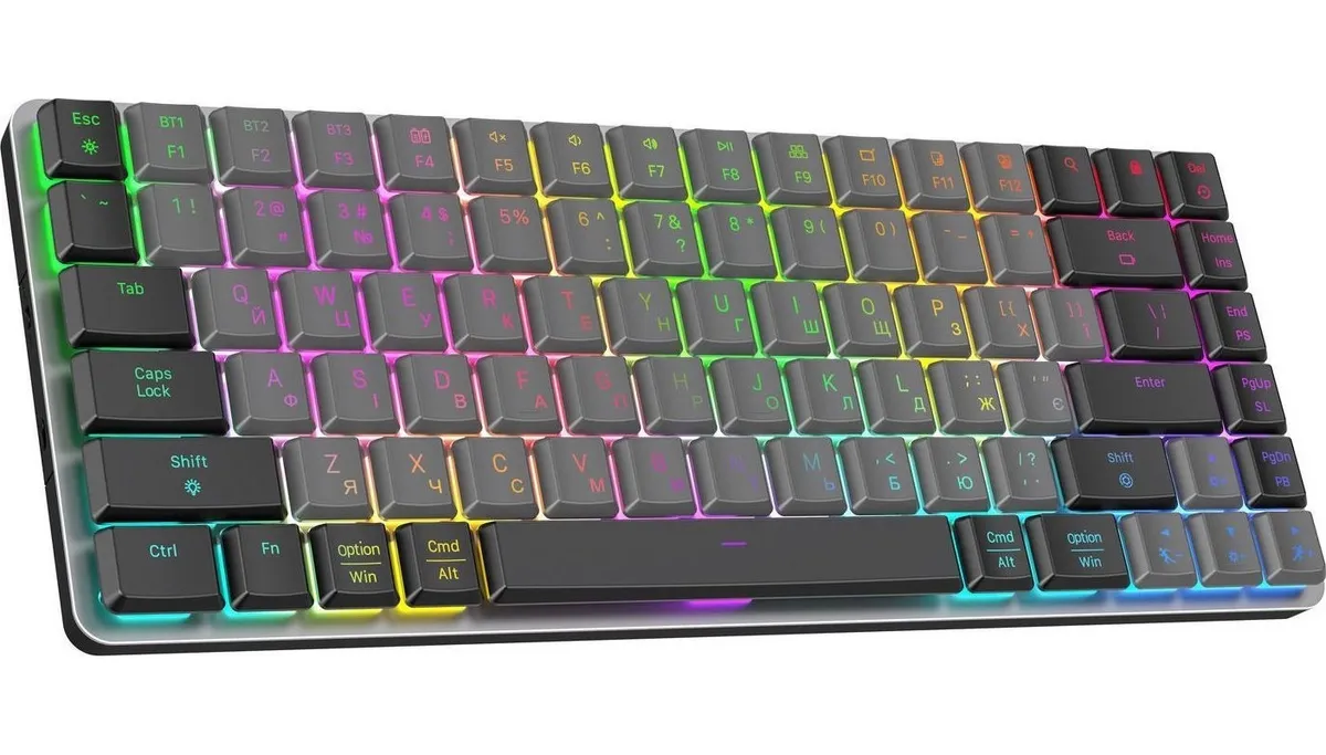 Клавіатура бездротова GamePro MK230R Red Swich Low Profile RGB Wireless/Bluetooth Dark Gray - мініатюра 2